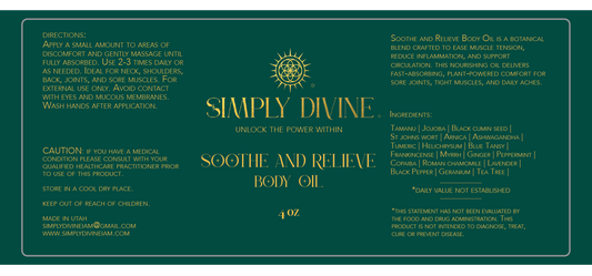 Soothe and Relieve Body Oil